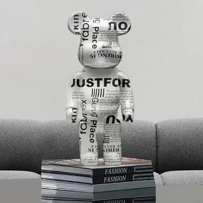 Graffiti Bear Figurine – Modern Abstract Home Decor Sculpture