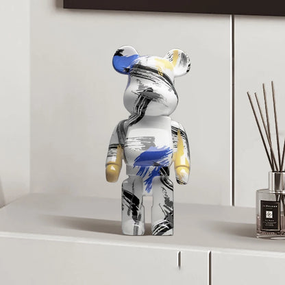 Graffiti Bear Figurine – Modern Abstract Home Decor Sculpture