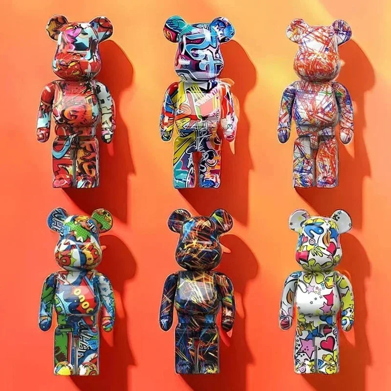 Graffiti Bear Figurine – Modern Abstract Home Decor Sculpture