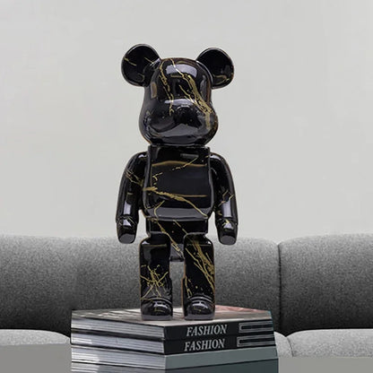 Graffiti Bear Figurine – Modern Abstract Home Decor Sculpture