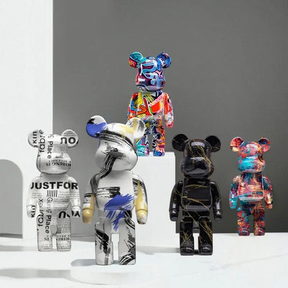Graffiti Bear Figurine – Modern Abstract Home Decor Sculpture