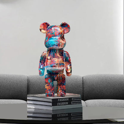 Graffiti Bear Figurine – Modern Abstract Home Decor Sculpture