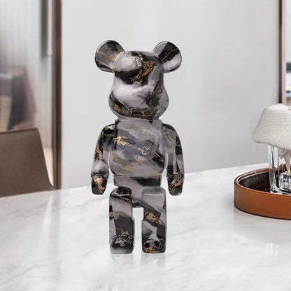Graffiti Bear Figurine – Modern Abstract Home Decor Sculpture