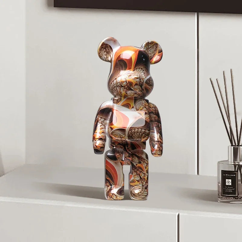 Graffiti Bear Figurine – Modern Abstract Home Decor Sculpture