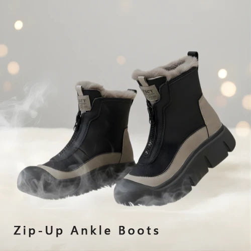 🔥 Zip-Up Ankle Boots – Stay Warm, Walk in Style